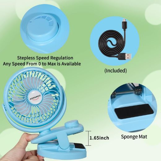 Picture of ADDSMILE Battery Operated Clip On Fan